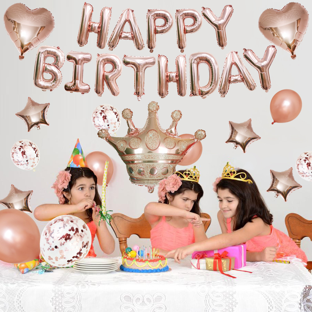(47-tlg. Set) Happy Birthday Girlande Geburtstags Party Deko   Latex- und Folienballons / Konfetti Ballons - Silber