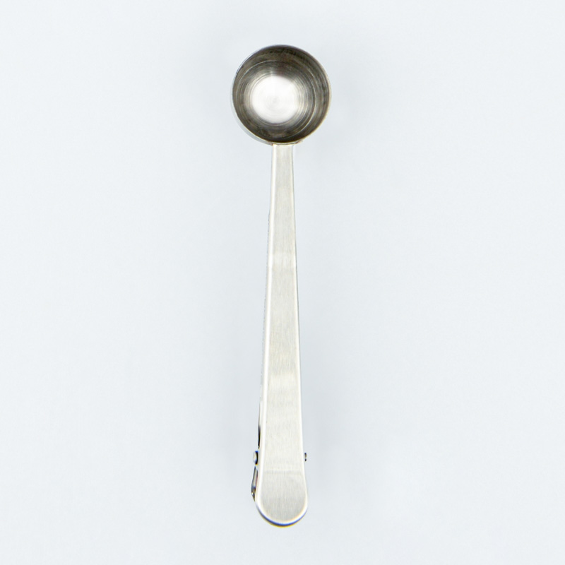 Cuillère doseuse pour café avec pince en inox
