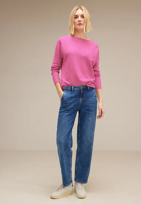 Struktur Strickpullover - cozy pink melange