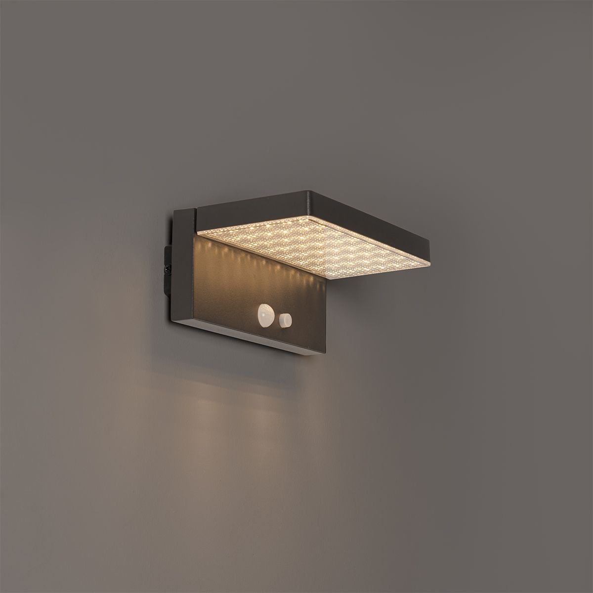 Buiten wandlamp donkergrijs incl. LED en dimlicht op solar - Sunnie