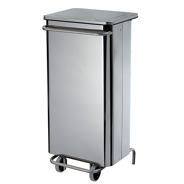 Poubelle mobile à pédale 110 L Inox Rossignol