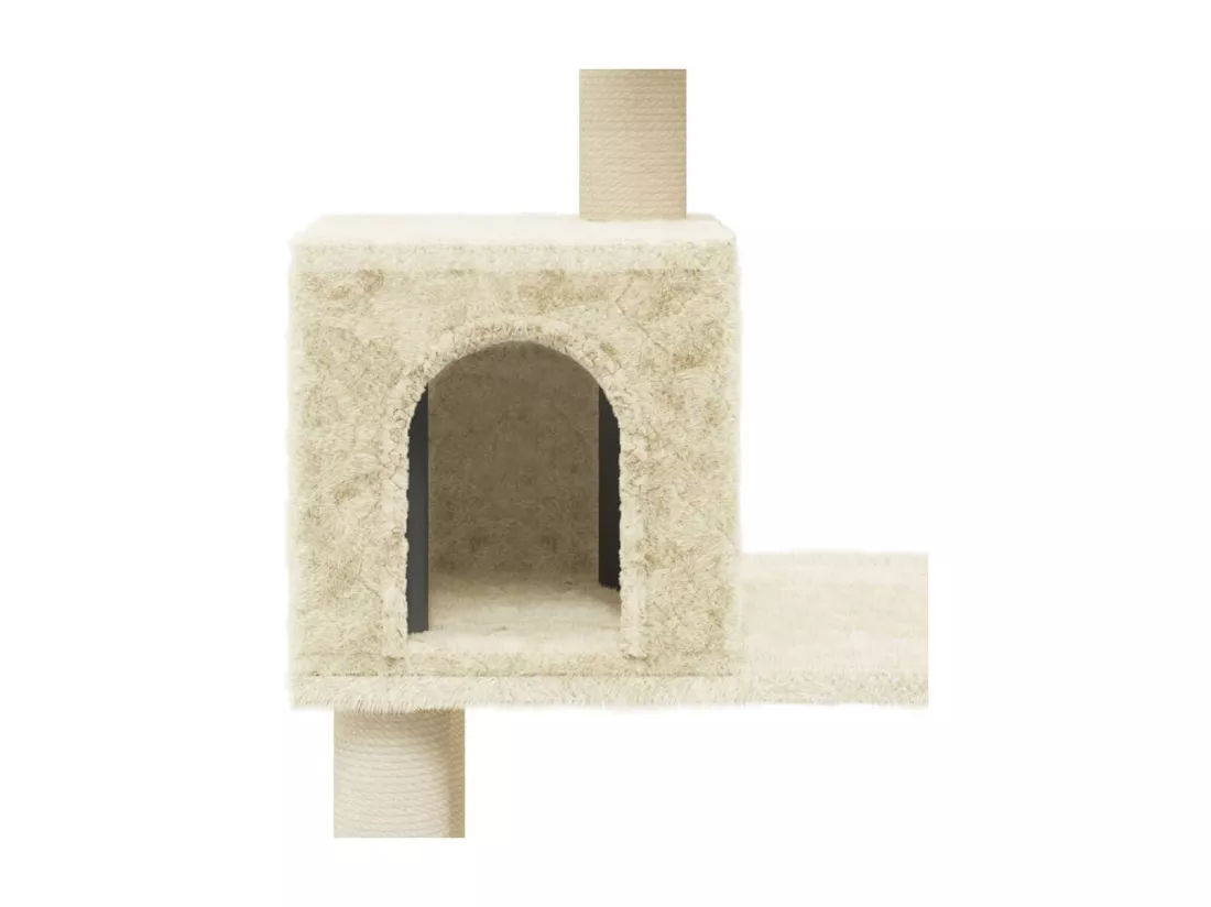Arbre à chat avec griffoirs en sisal Crème 147 cm