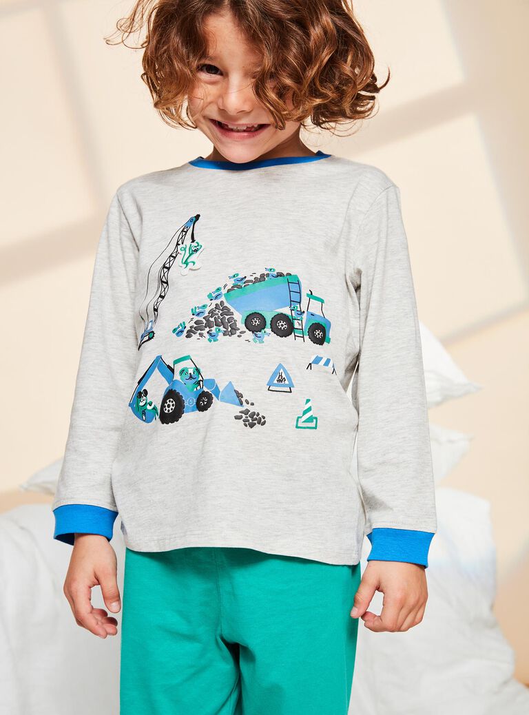 Ensemble pyjama gris thème travaux