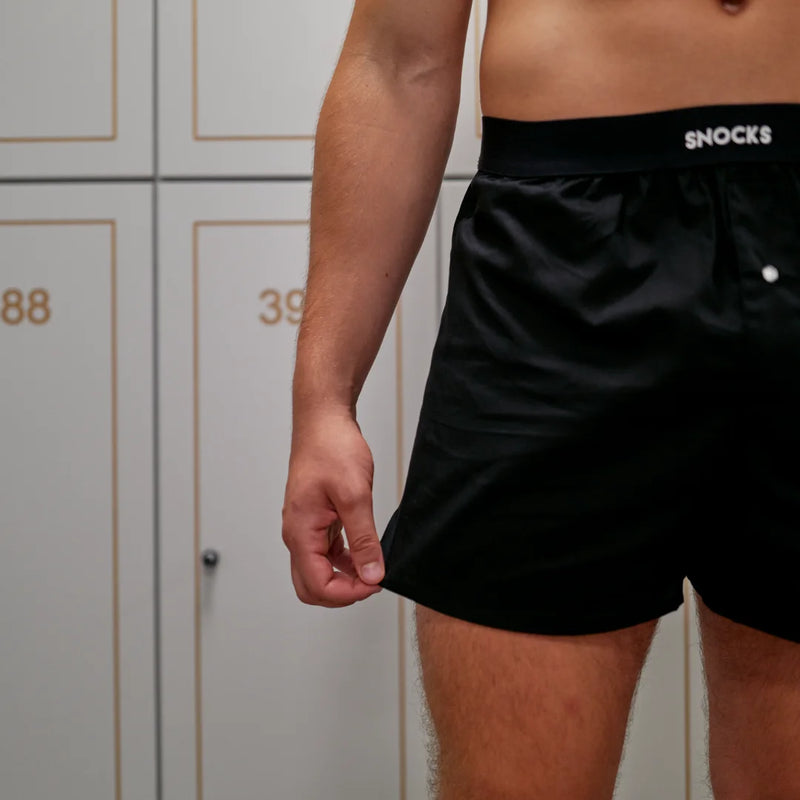 American Boxershorts mit Gummibund aus Bio-Baumwolle Schwarz