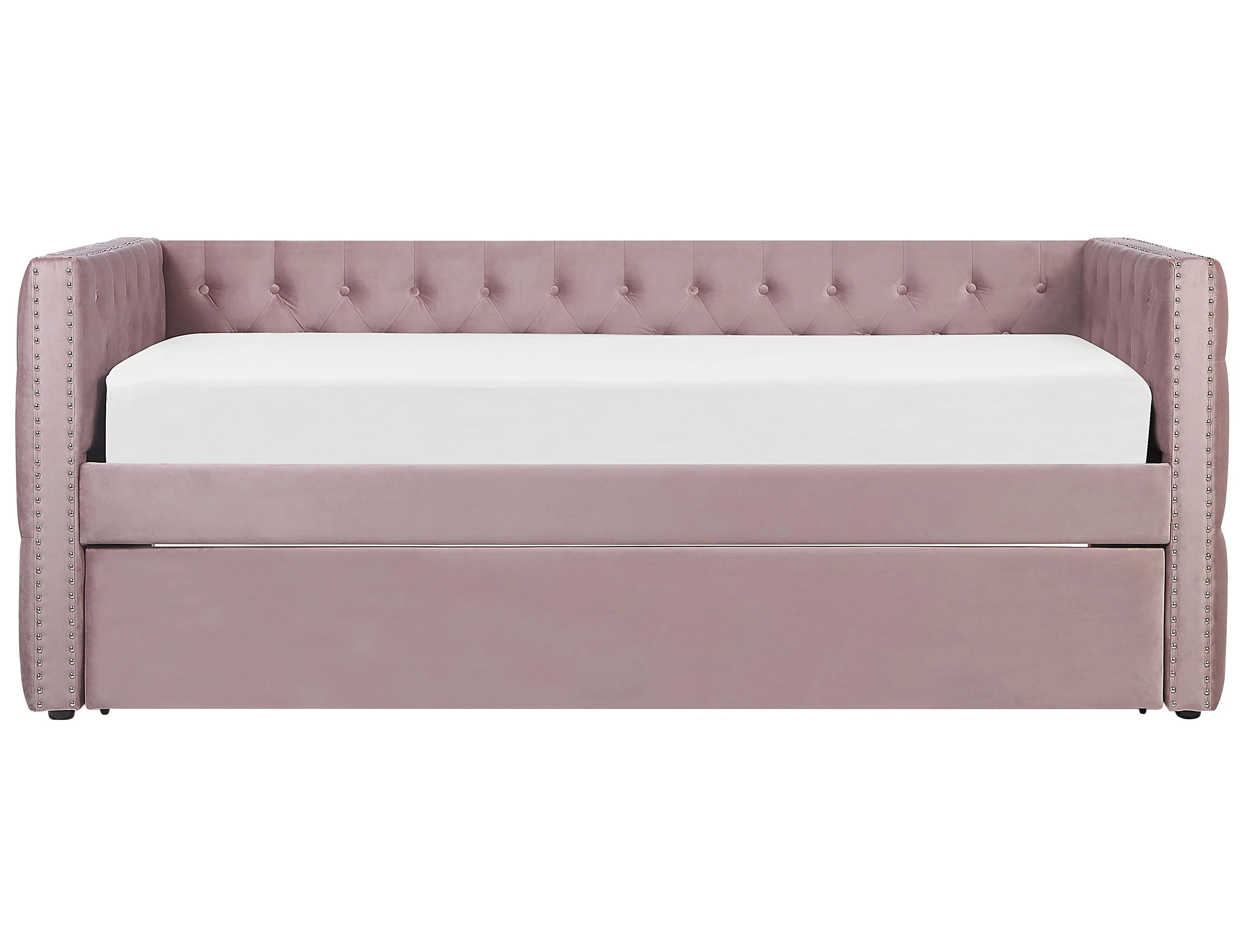 Onderschuifbed Fluweel GASSIN 90 x 200 cm Roze