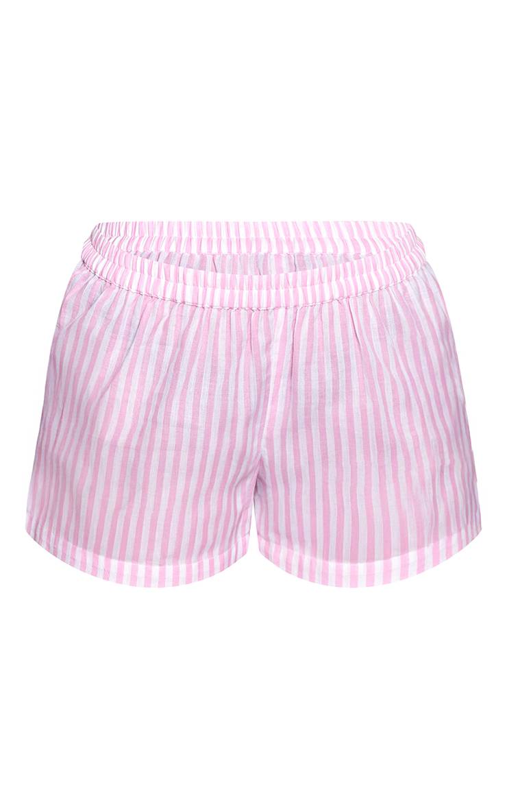 Rose Short En Coton À Rayures Petite