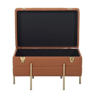 Banc coffre en tissu sur pieds