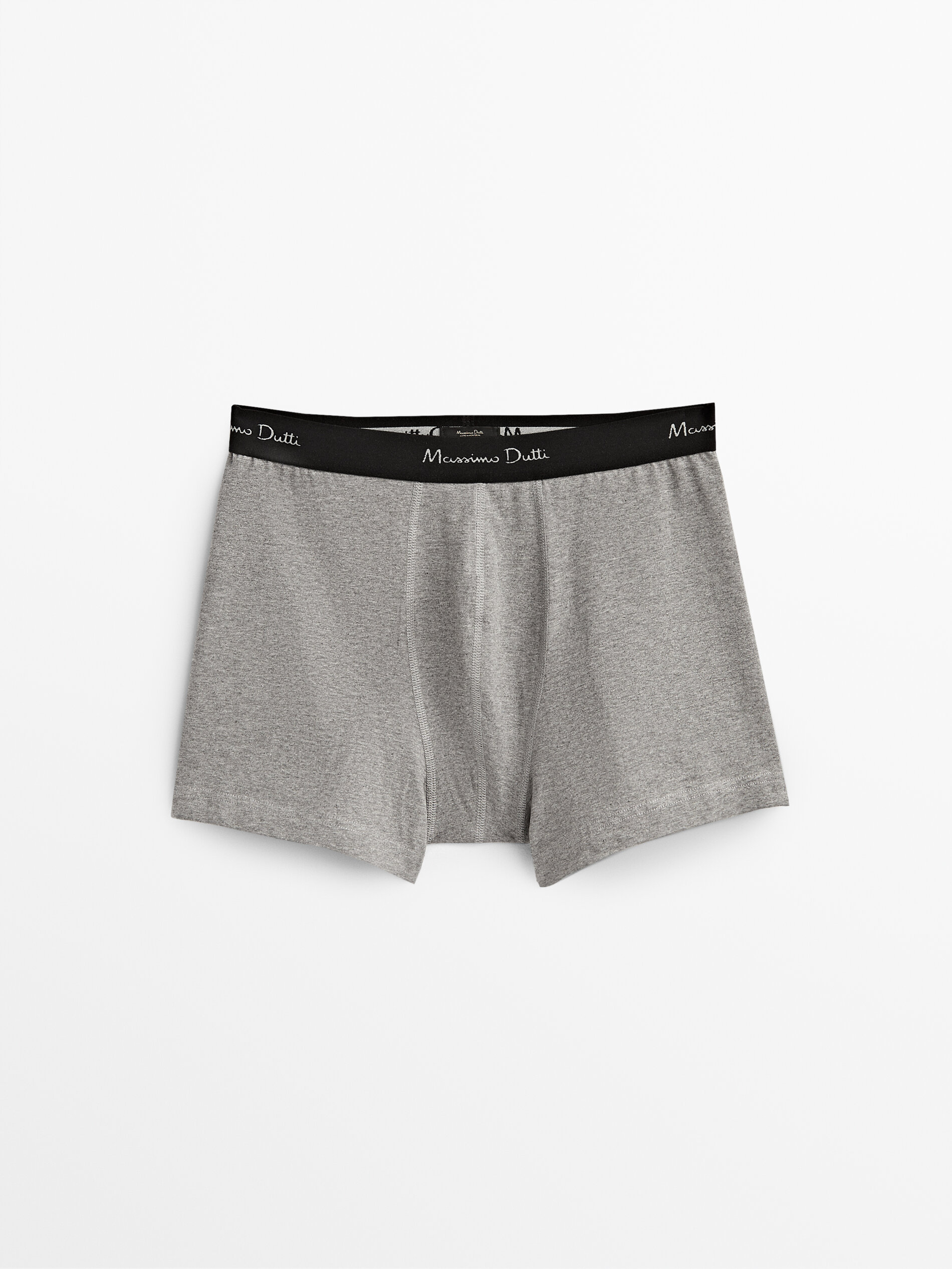 Calção boxer com cinto preto - GRIS PERLA