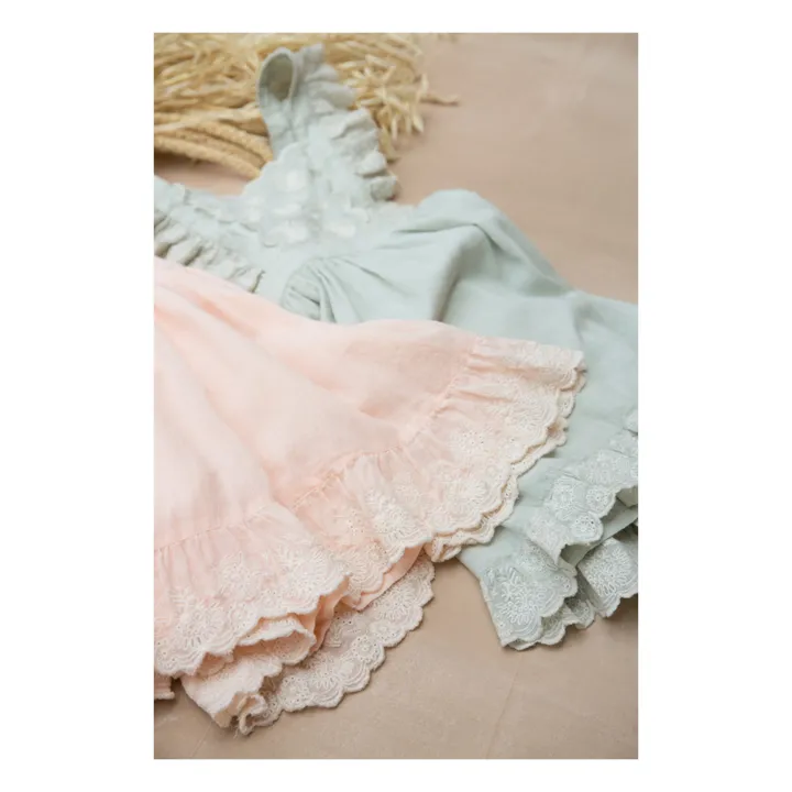 Louise Misha Robe Tablier Coton Bio Huguette | Vert d'eau