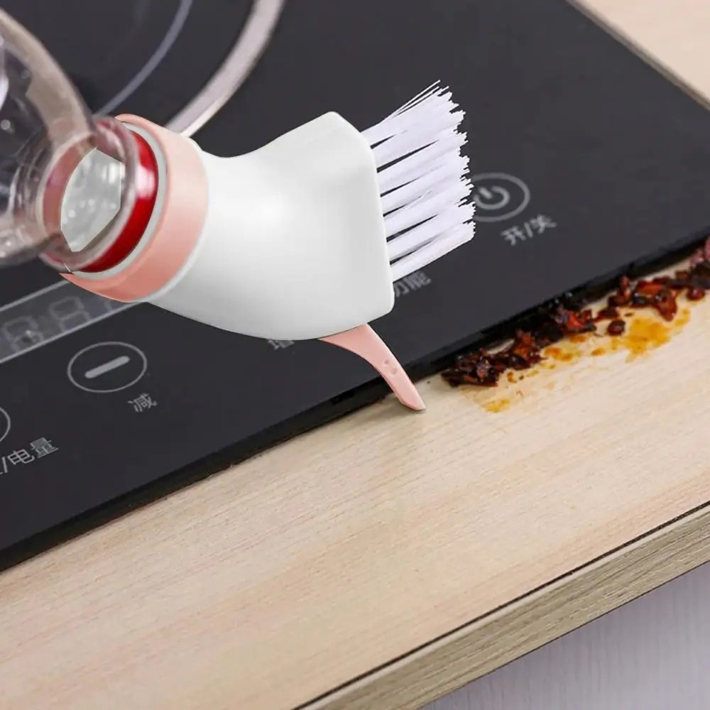 (5er Set) Ø3x10cm 2in1 Reinigungs Bürste Universal Flaschen Aufsatz Scheuerbürste inkl. Schaber - Weiss