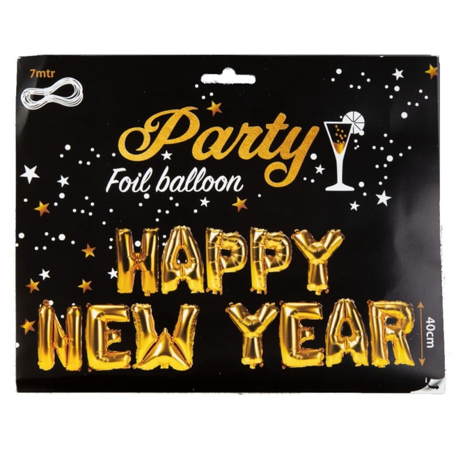Folienballon-Set - Happy New Year - ca. 40 cm