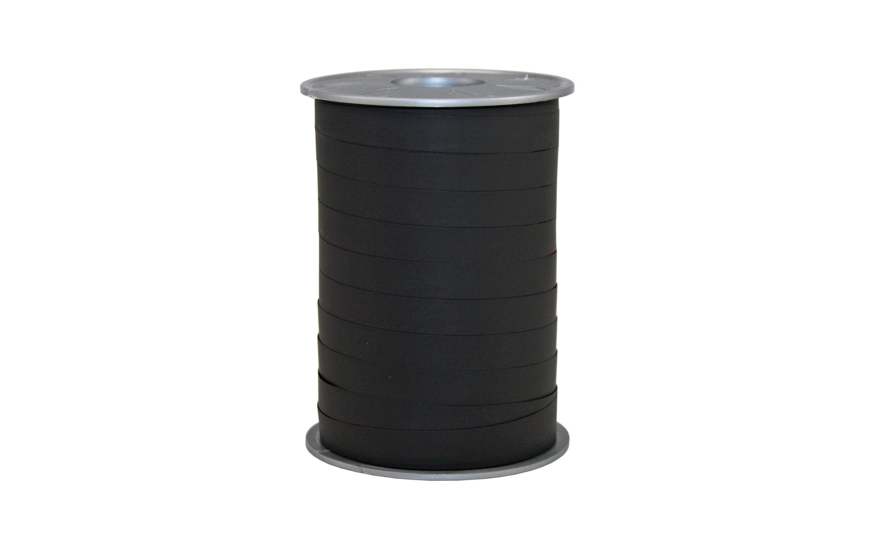 Geschenkband Opak Matt 1 cm x 200 m, SchwarzKräuselband für Geschenke