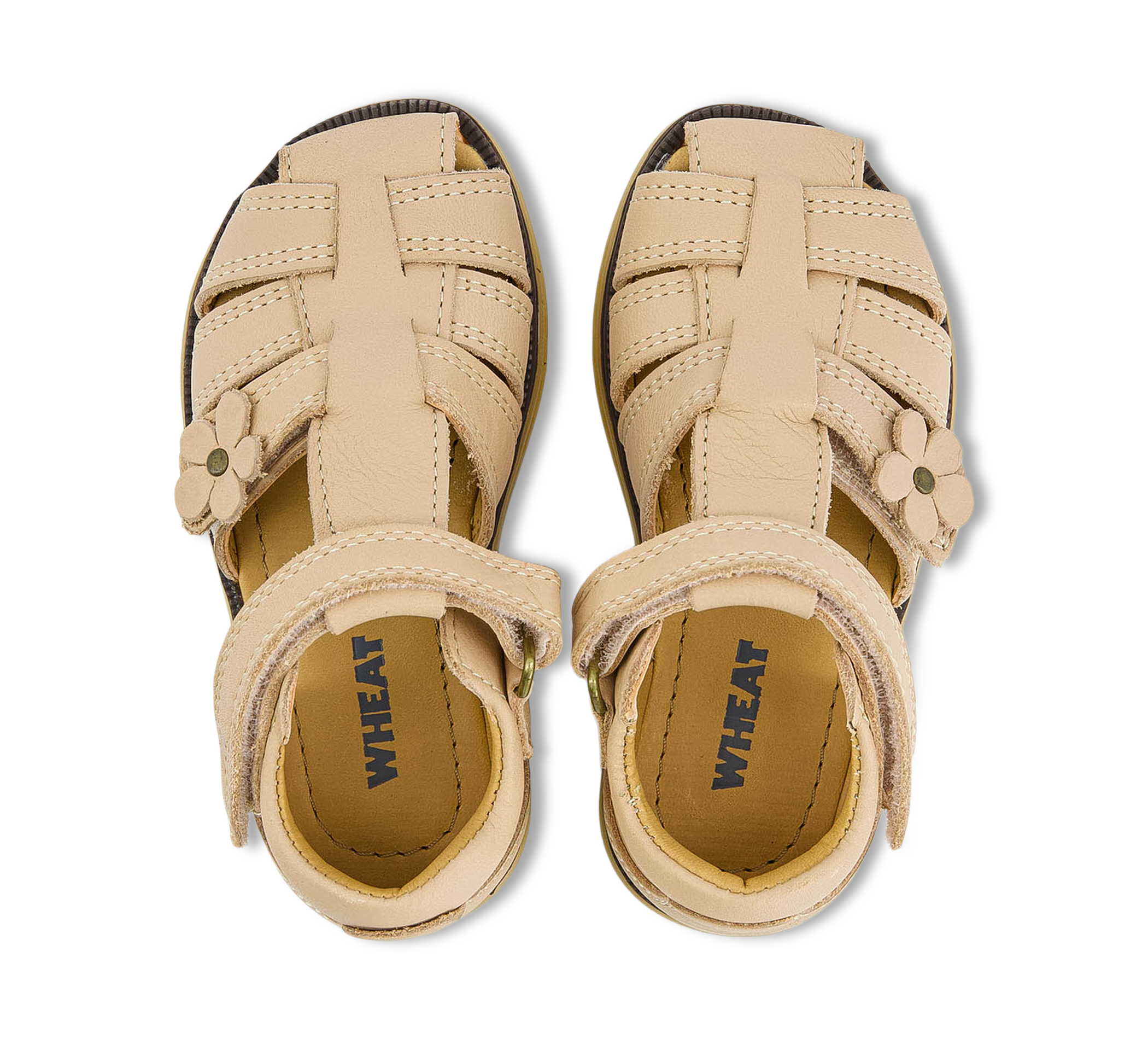 Wheat Sandal Closed Toe Sky Flower