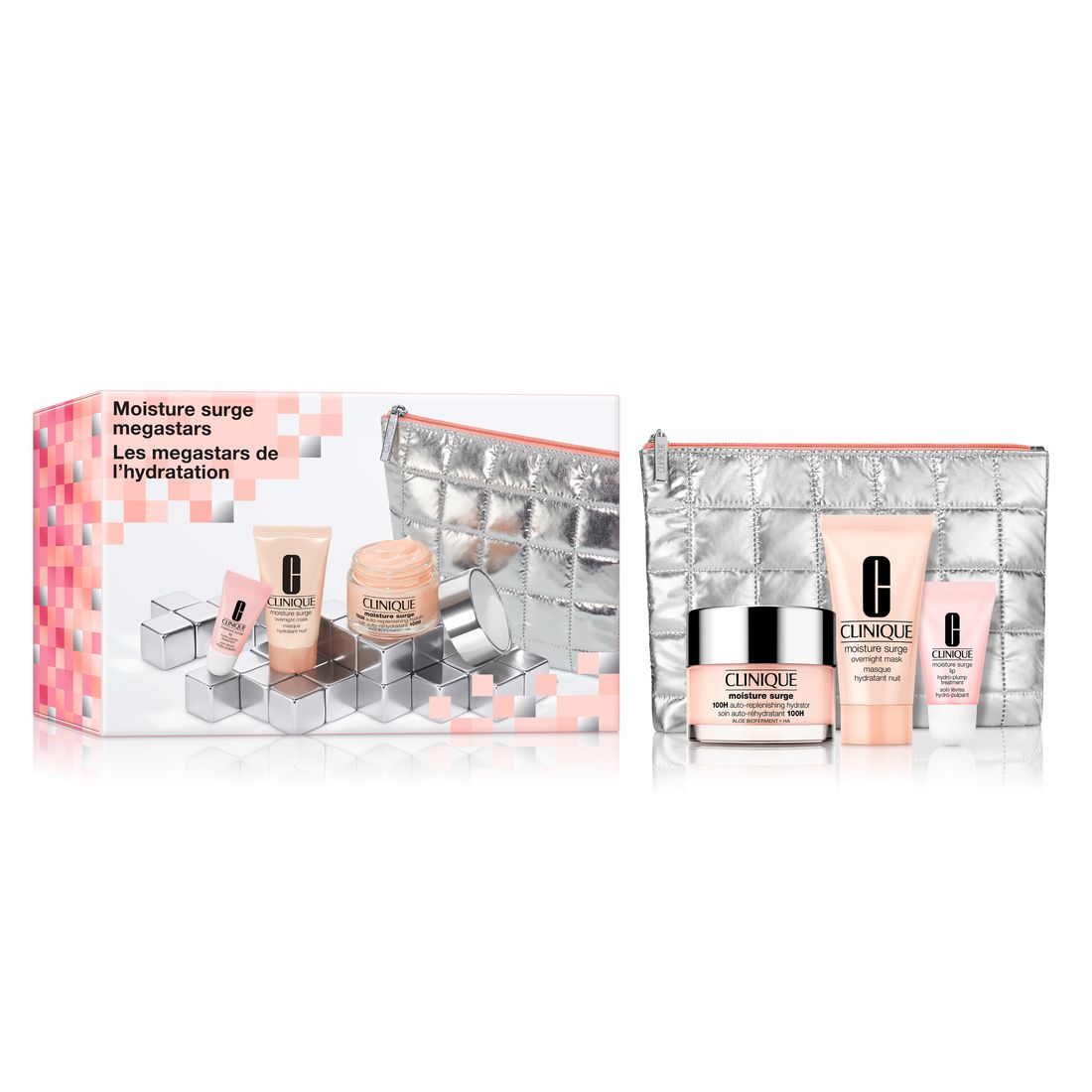 Clinique Moisture Surge Megastars Skincare Set + Clinique AAC Liquid facial soap mild 30ml GRATIS