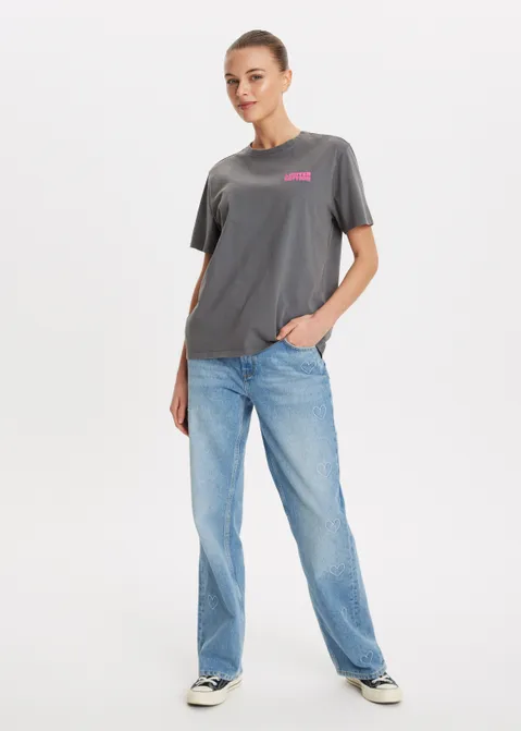 T-shirt met print dreamland grijs (GRS.D)