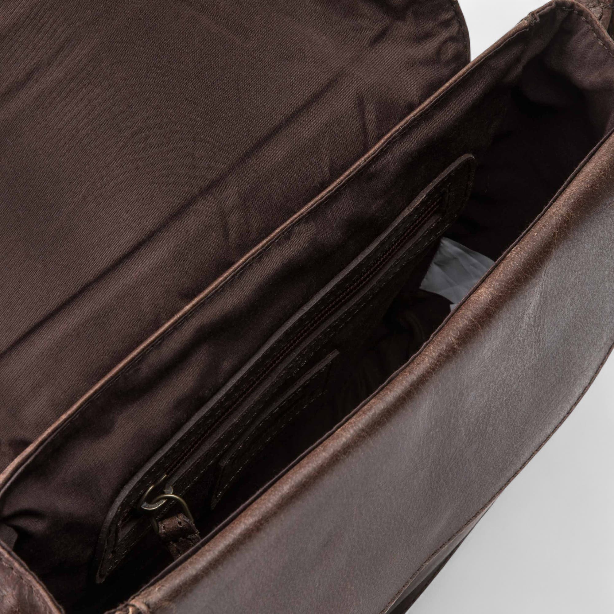 Sac bandoulière en cuir marron