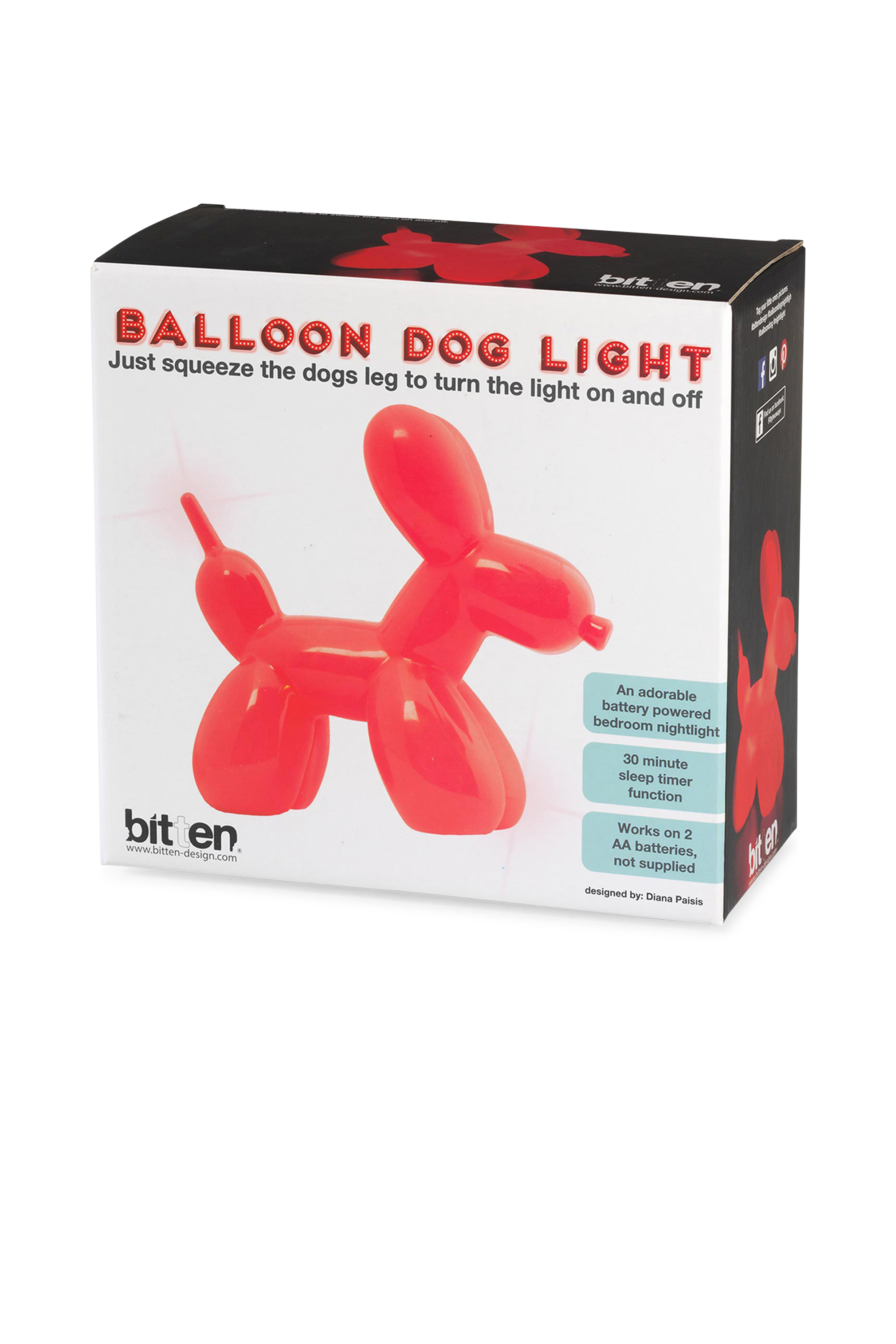 BITTEN Veilleuse VEILLEUSE CHIEN BALLON Rouge