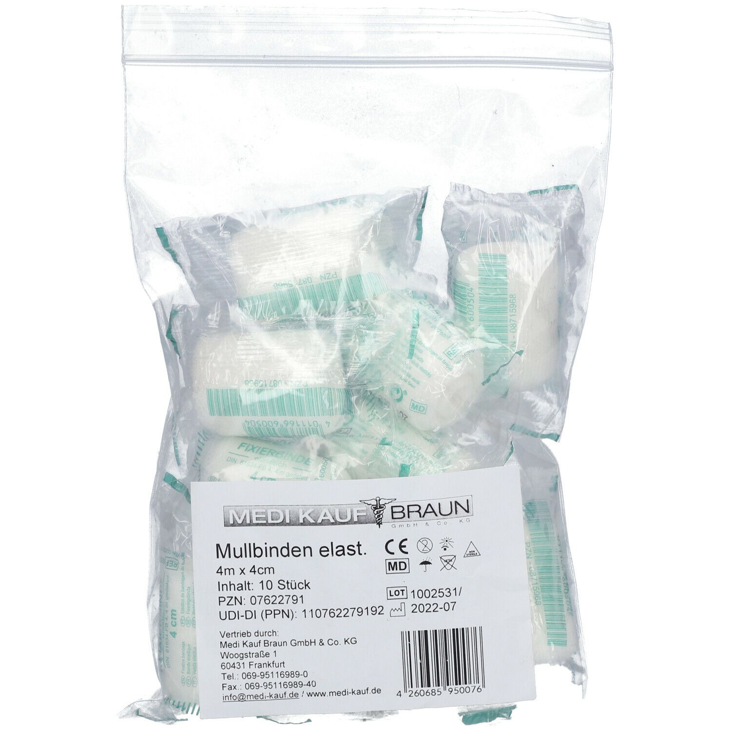 Mullbinden elastisch 4 cm x 4 m
