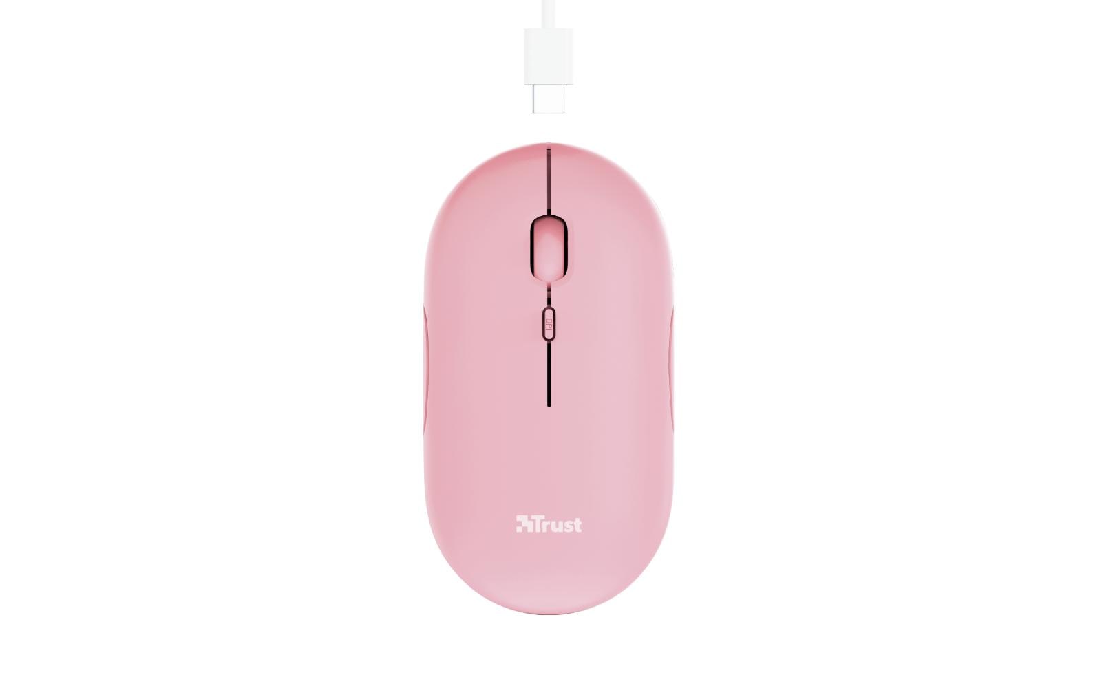 Maus Puck Rechargeable PinkWiederaufladbare Funkmaus mit abgerundeten Design