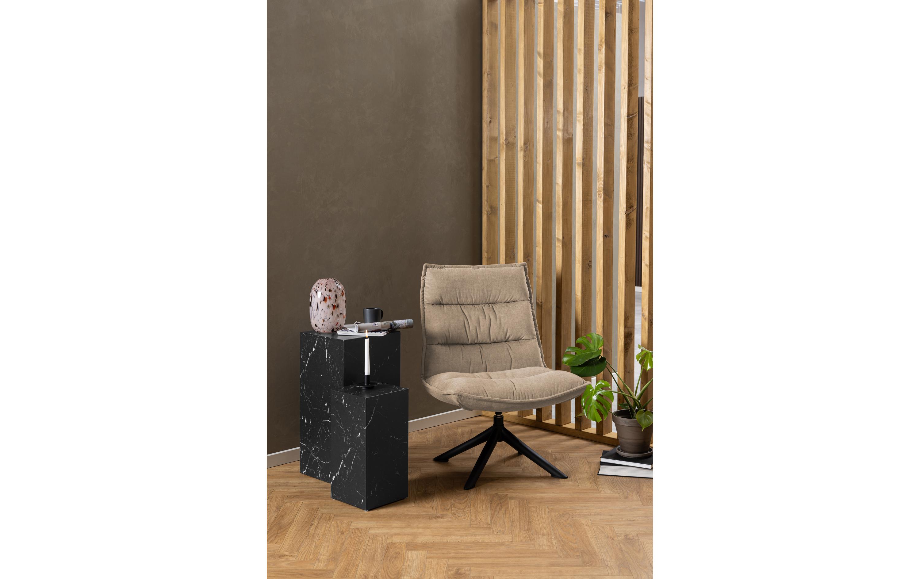 Sessel Blizzard Polyurethan (PU)/Stahl, Beige<br>Loungesessel mit modernen Akzenten
