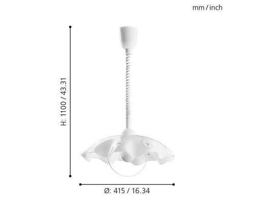 Hanglamp, 1-lichts, HxØ 110x41,5 cm, satijnen afwerking, met trekkoord