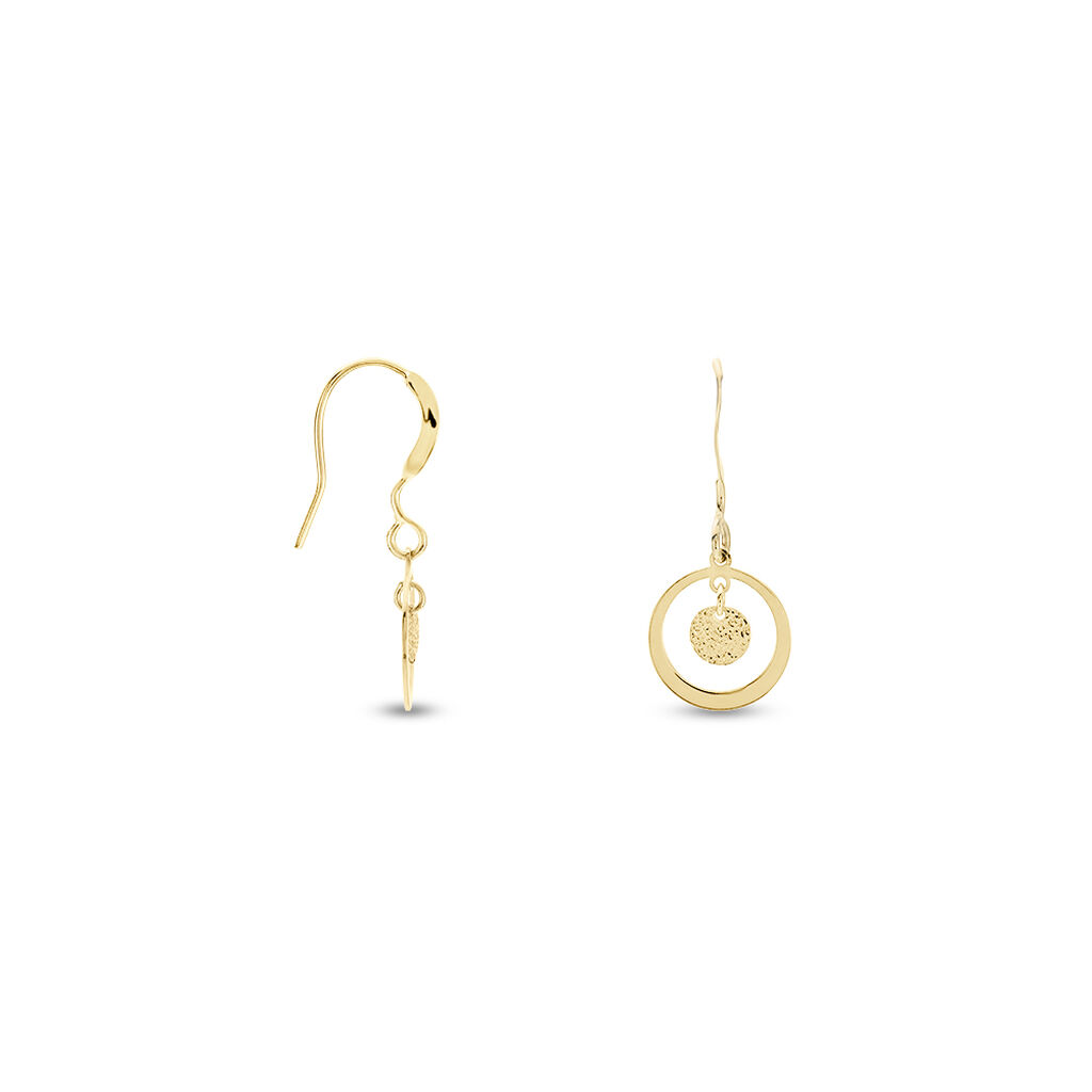 Boucles D'oreilles Pendantes Johnnie Plaqué Or Jaune
