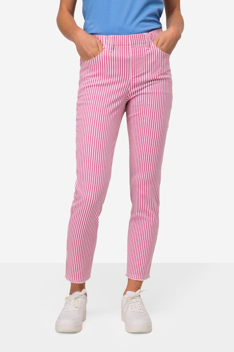 3/4-Streifenhose, Jeggings, 4-Pocket, Elastikbund, mit recycelten Materialien