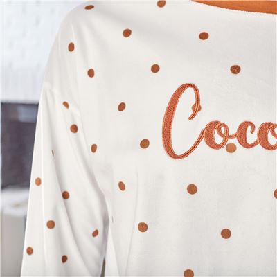 Pyjama femme velours à pois - BECQUET CRÉATION