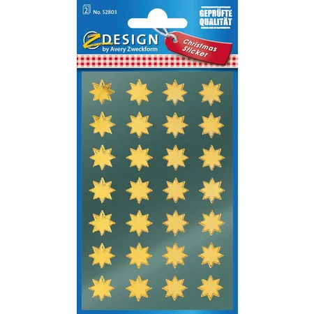 Avery Zweckform Z-Design 52803 Weihnachtssticker, Sterne, 2 Bogen/56 Sticker
