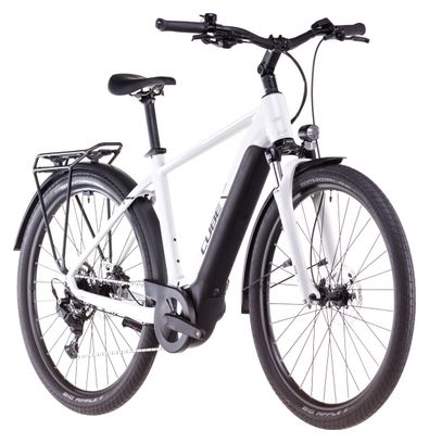VTC Électrique Cube Touring Hybrid One 500 Shimano Cues 9V 500 Wh 700 mm Blanc Cotton Gris 2025