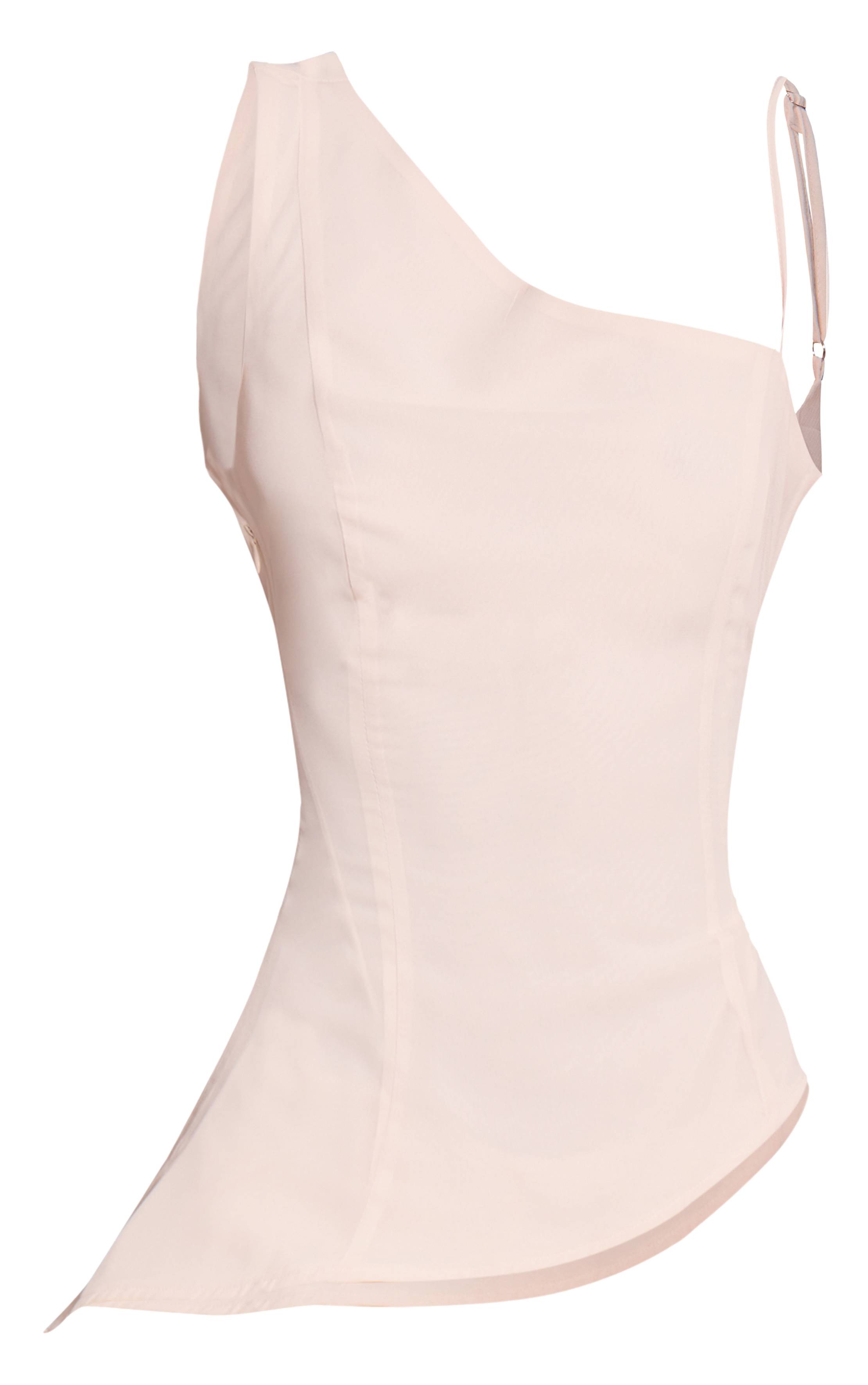 Crème Top Caraco Asymétrique En Mousseline