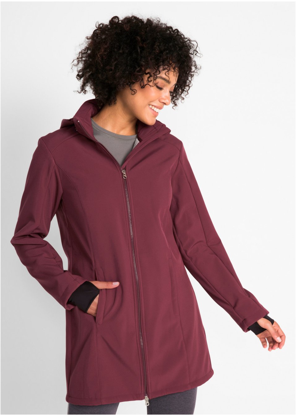 Veste longue softshell fonctionnelle avec polaire peluche