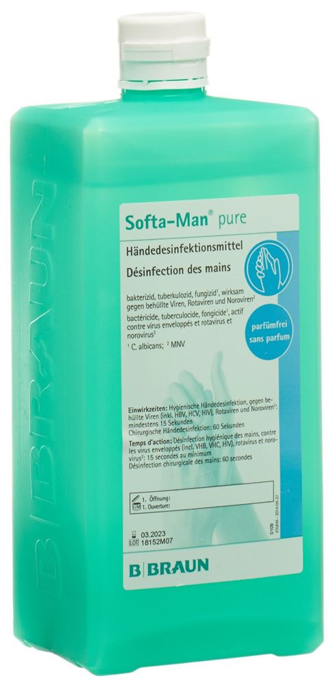 SOFTA-MAN Händedesinfektion<br>1000 ml, flüssig, alkoholisch ohne Parfum
