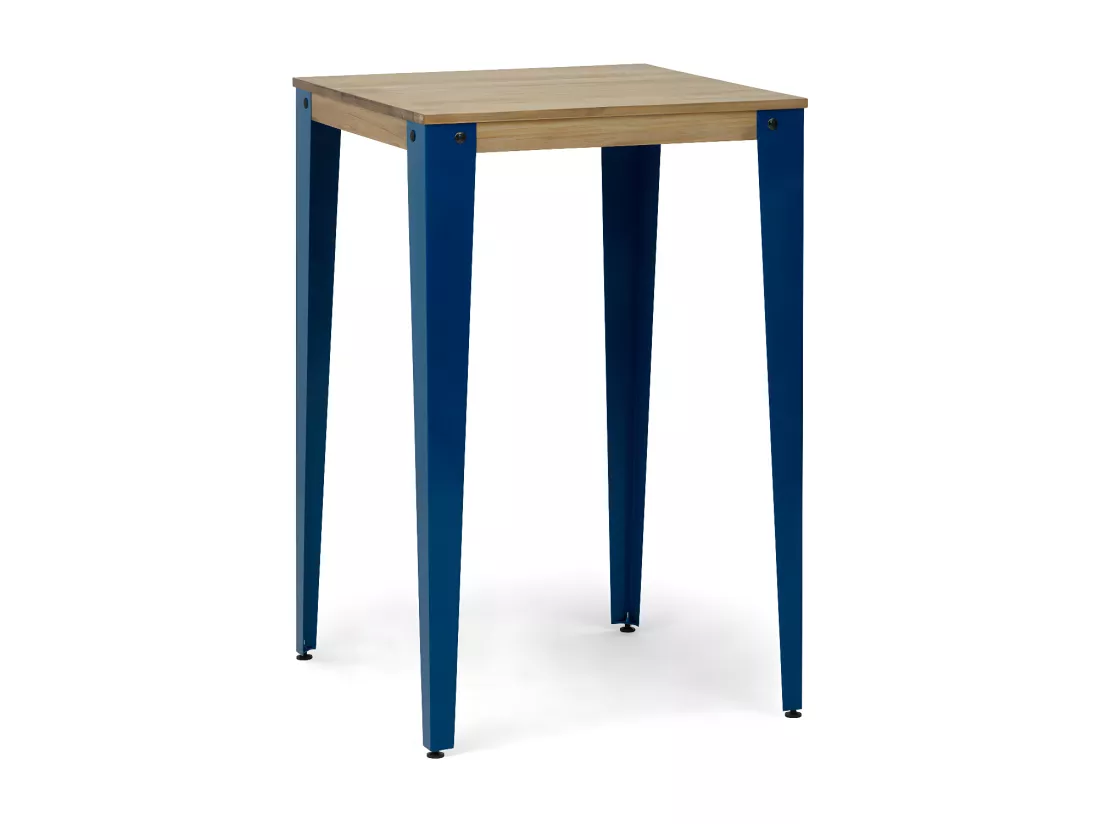 Table Mange debout Lunds 80X80x110cm Bleu-Vieilli. Box Furniture