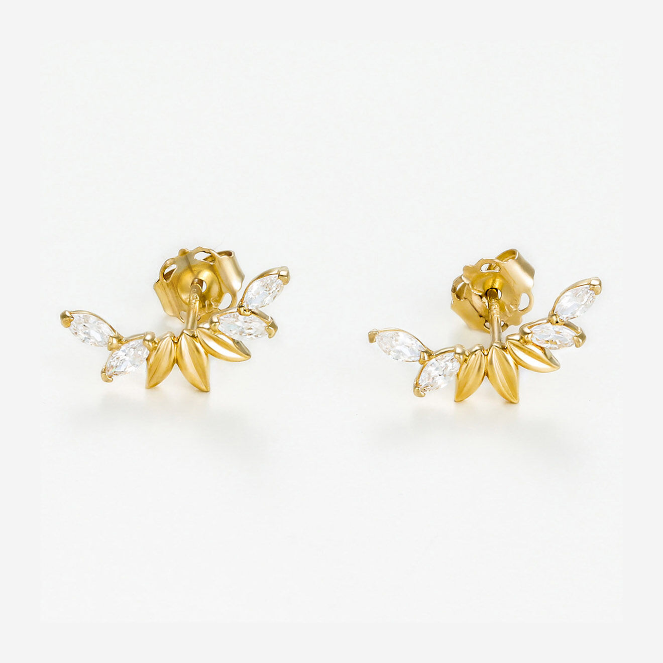 By Colette Boucles d'oreilles Harmonie Zirconium or jaune
