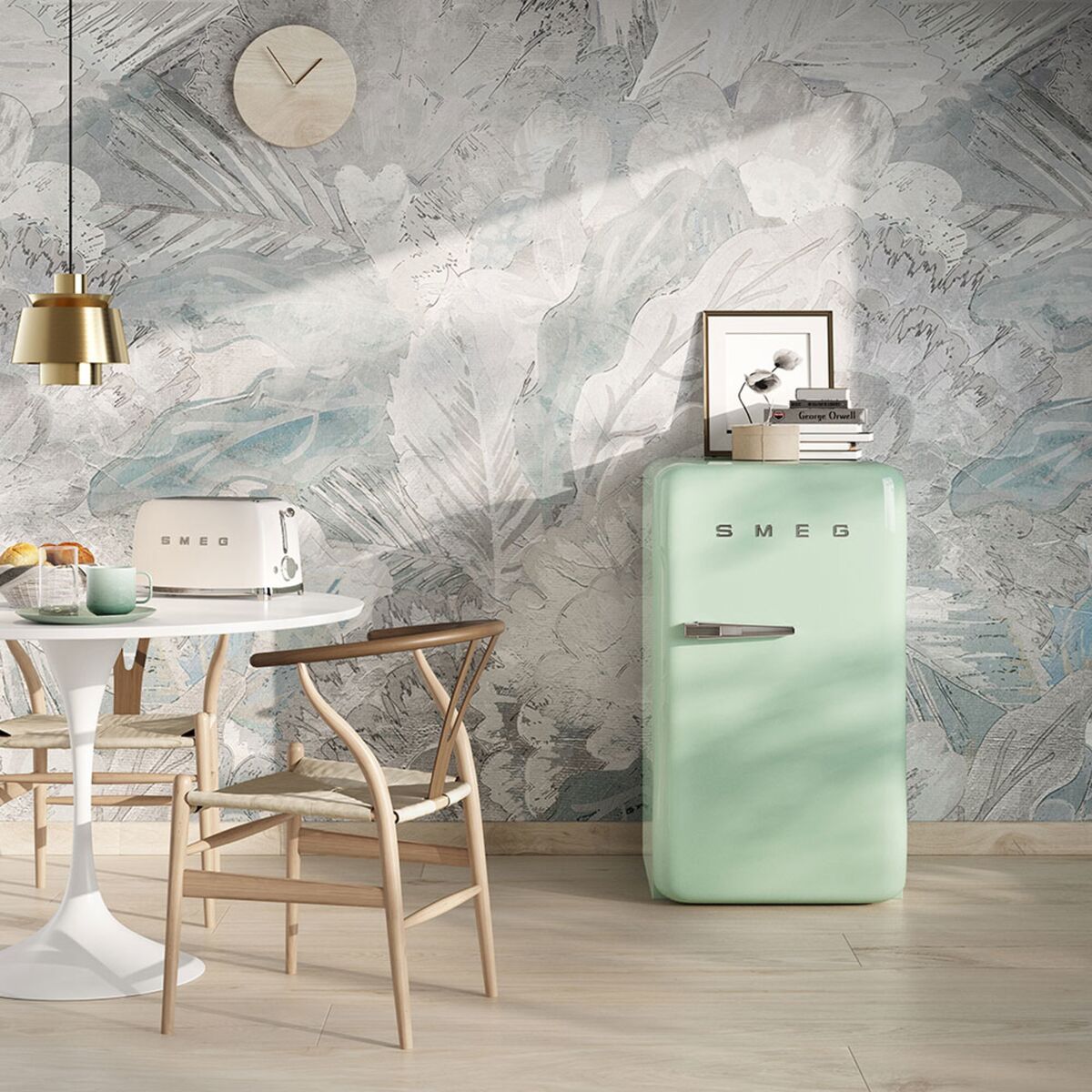 FAB10ROR6 kjøleskap med fryserom, pastellgrønn