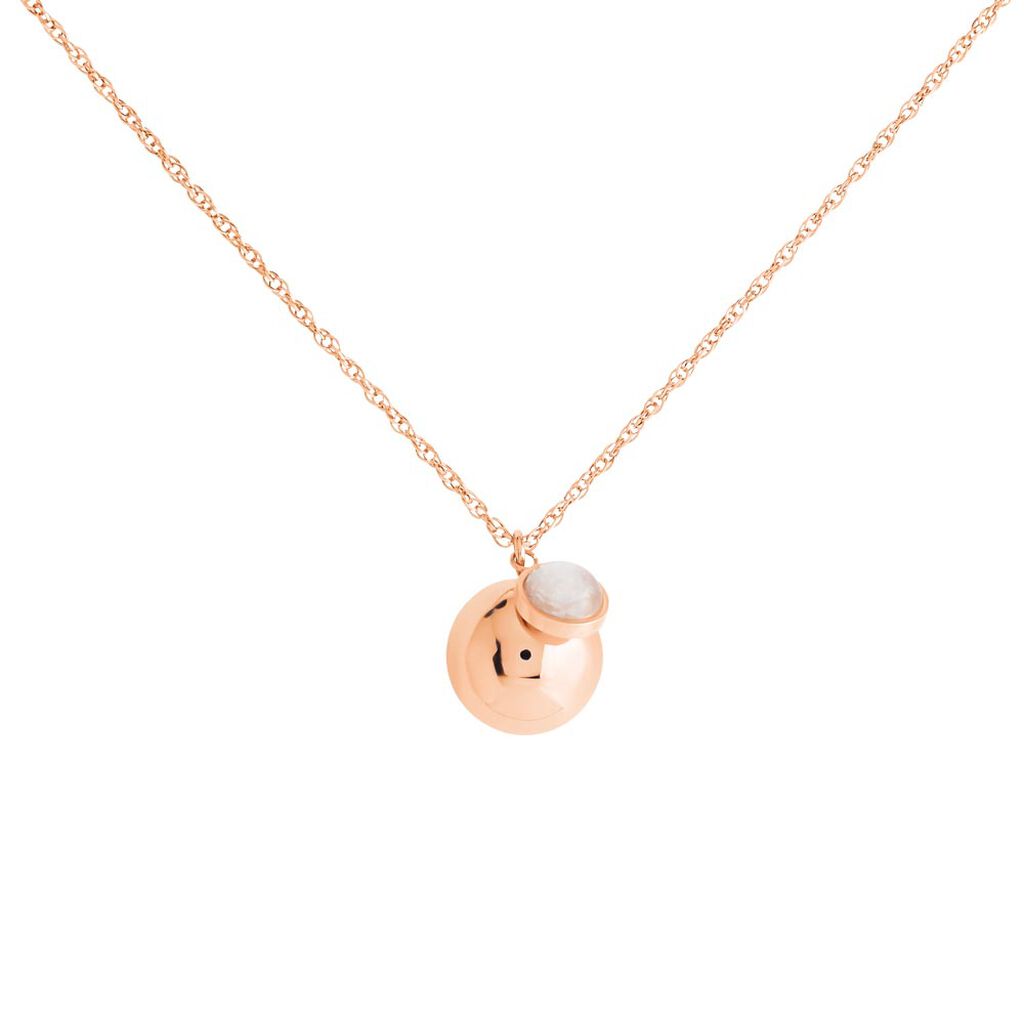 Collier My Bola Acier Rose Quartz