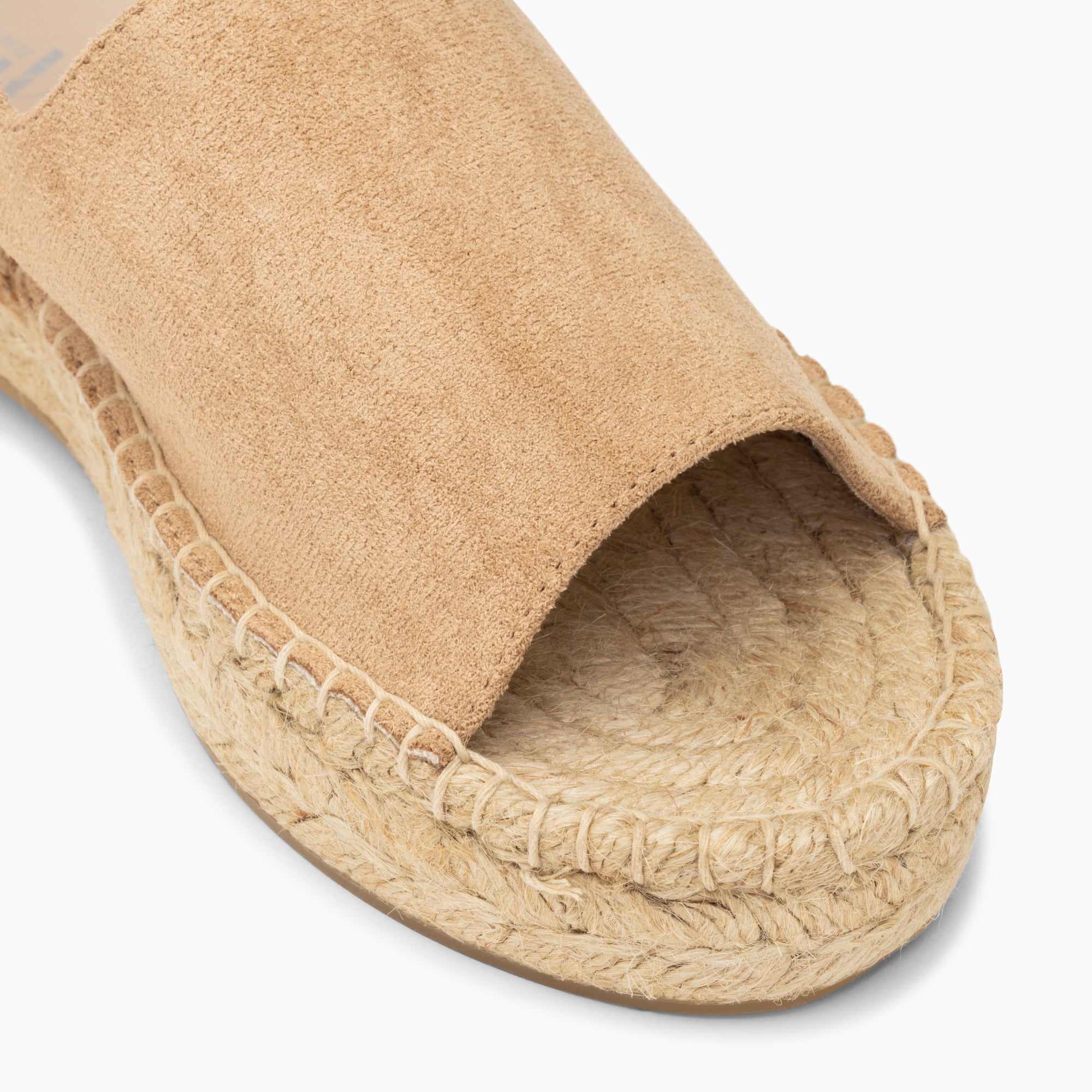 Sandales plates-Sandales Marjolaine beiges à semelle espadrille