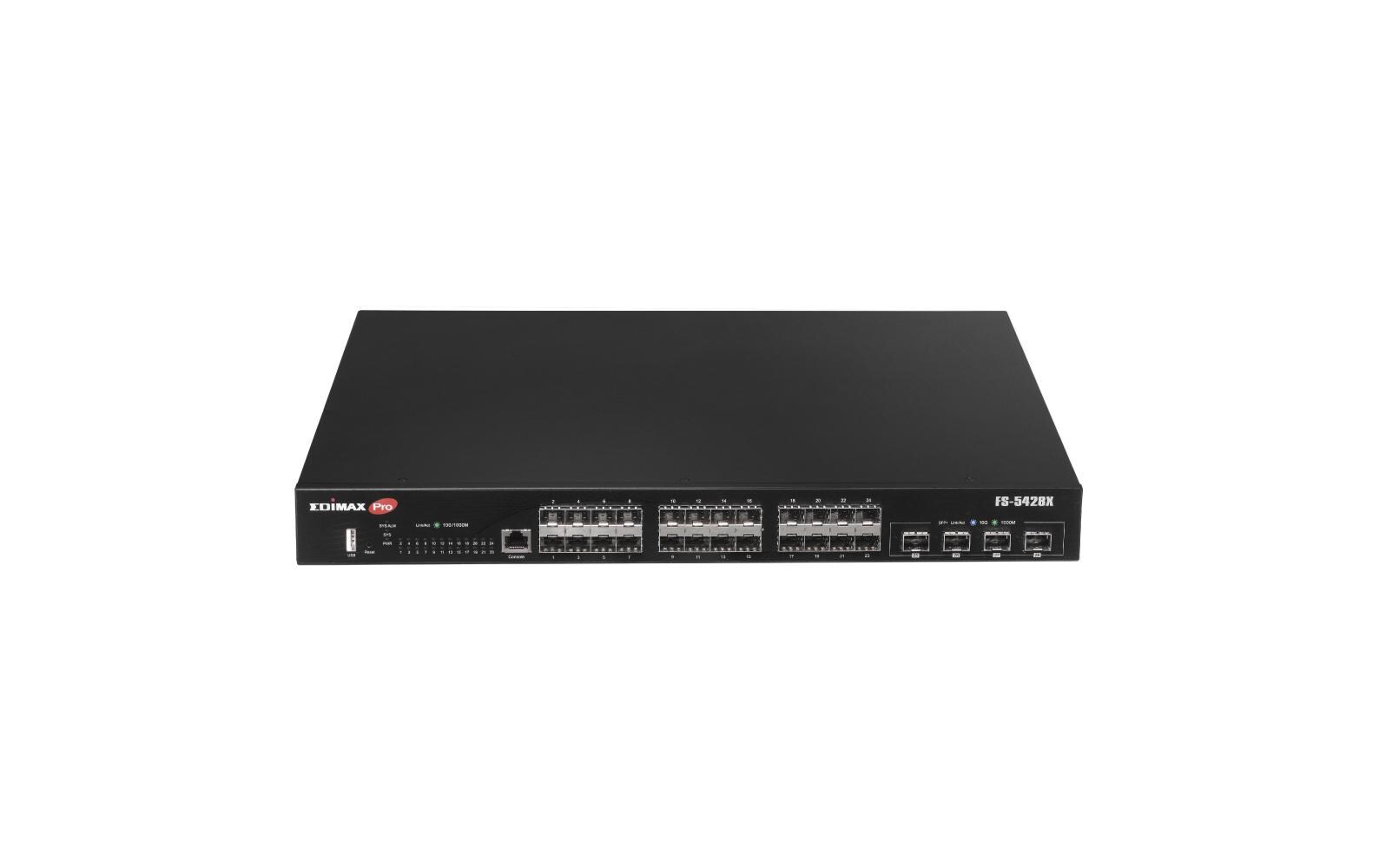 SFP Switch FS-5428X 28 Port<br>28-Port Gigabit SFP L2+ Managed Switch mit 4 10GbE SFP+-Ports
