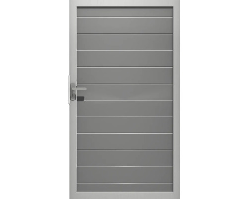 Enkele poort GroJa Lumino voorgemonteerd zonder palen, frame zilver 100 x 180 cm zilvergrijs