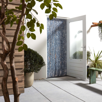 Livn deurgordijn Chenille blauw 90x220 cm
