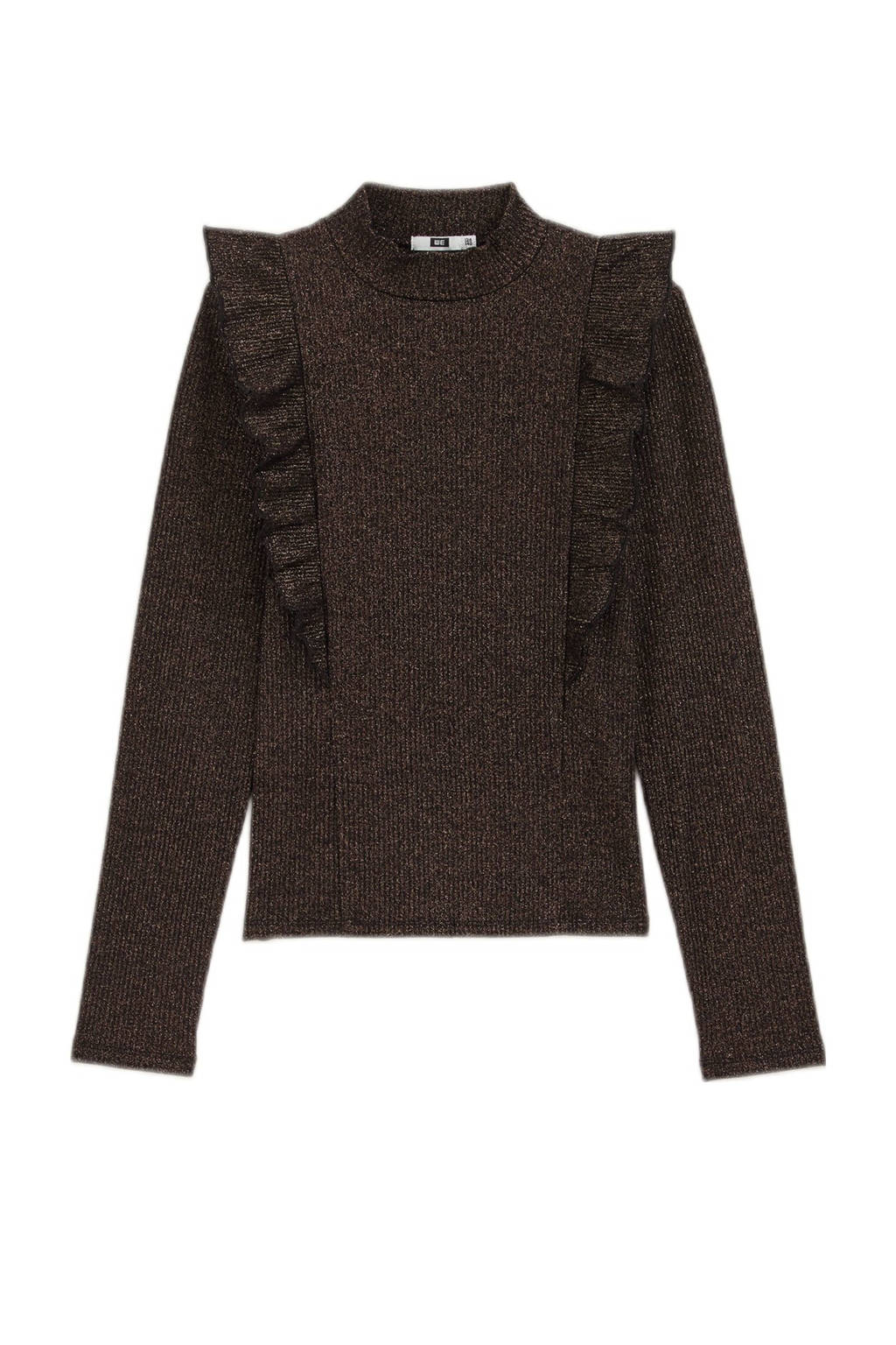WE Fashion gebreide trui zwart glitter