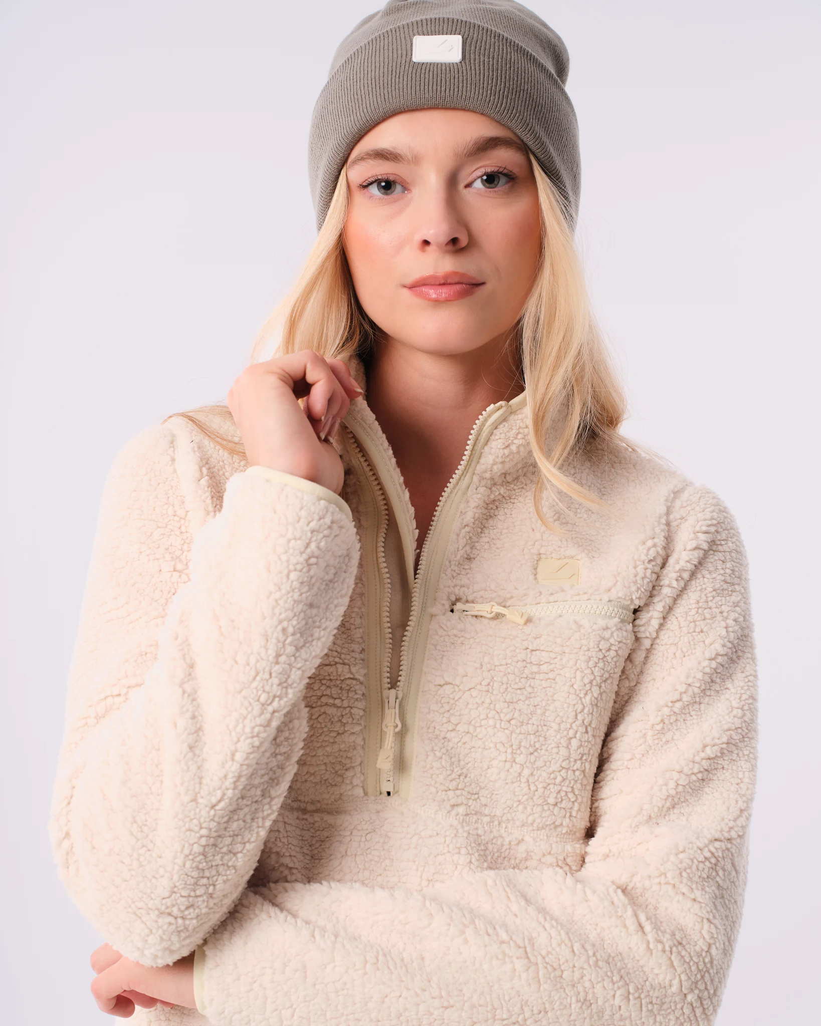 LEVITY Versatile 1\2 Zip Pile Sweater Off White