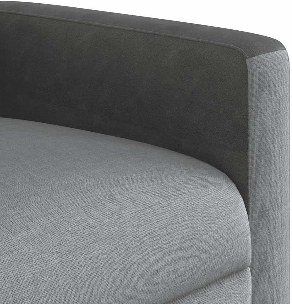 vidaXL Massagesessel Hellgrau Stoff, Massage TV-Sessel, Sessel mit Massagefunktion, Fernsehsessel, Massage Fernsehsessel