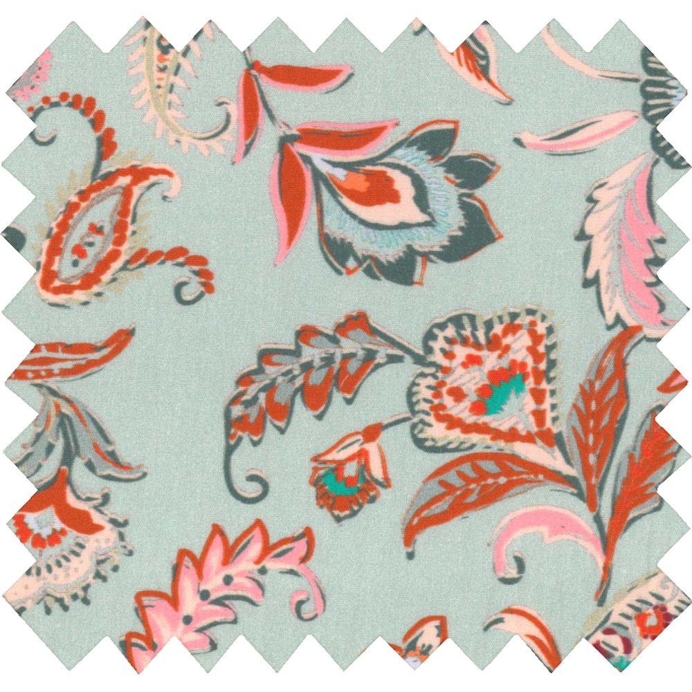 Coupon Tissu 1 M Vert Bohème