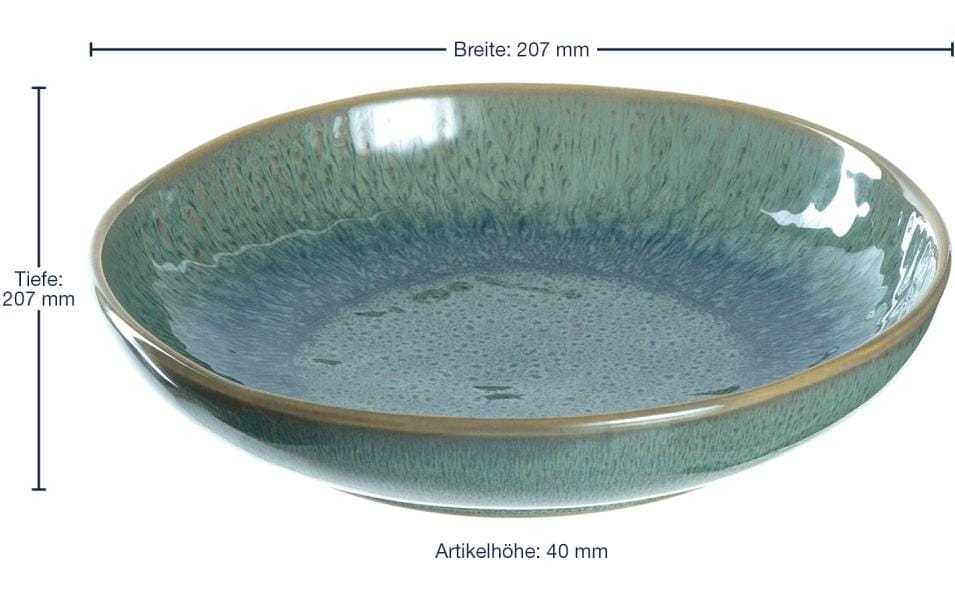 Suppen- & Pastateller Matera Ø 21 cm, 6 Stück, GrünKeramikteller