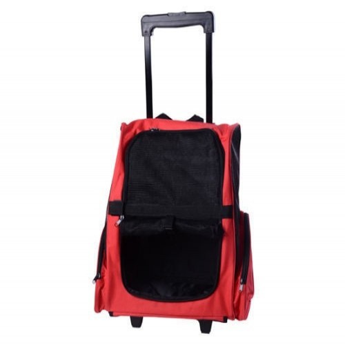 Carrinho/transportador 2 em 1 para animais de estimação PawHut, vermelho