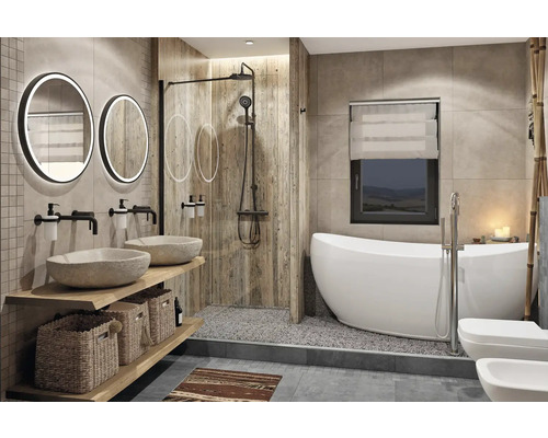 MIRAVA porseleinen wand- en vloertegel MANHATTAN Taupe 30 x 60 x 0,9 cm mat gerectificeerd