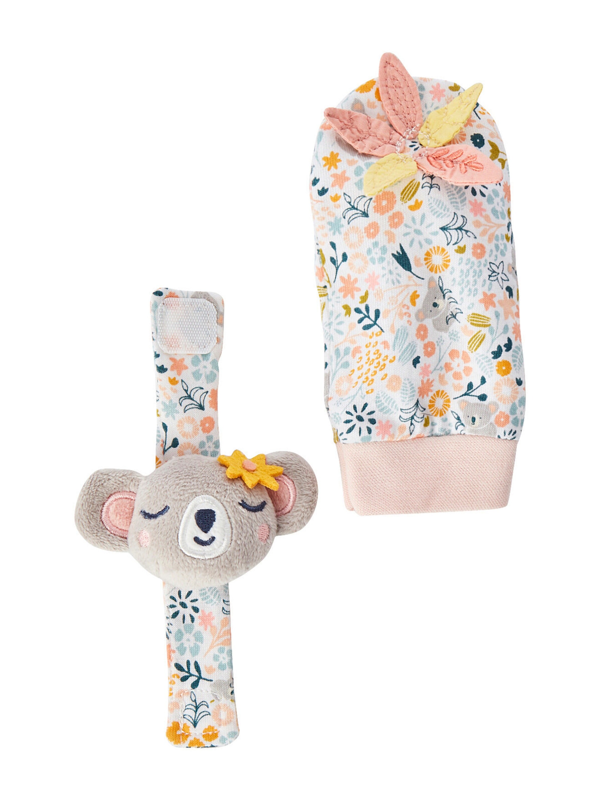 Vertbaudet Babyrassel-Set aus Armband und Socken, Koala mehrfarbig