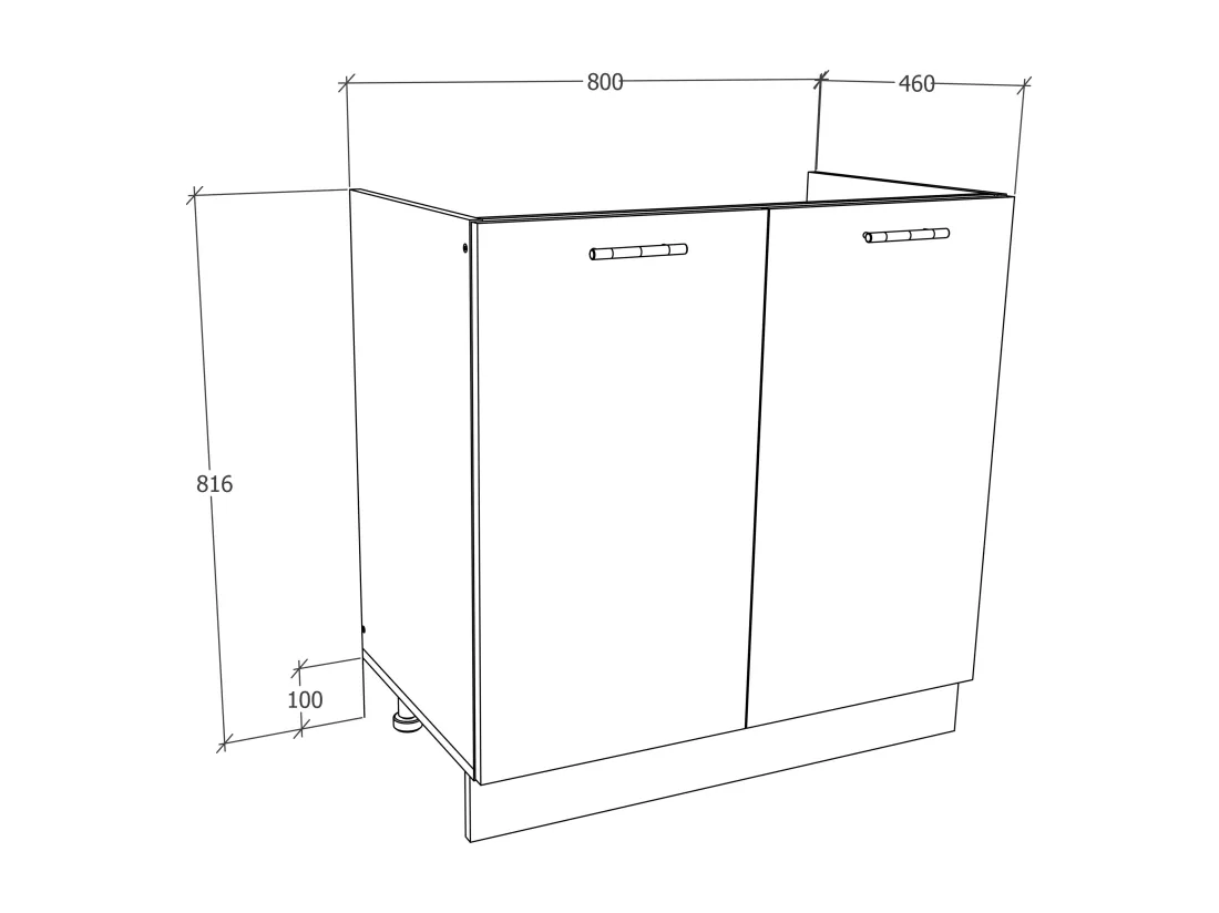 Armoire évier cuisine largeur 80 cm Esilo